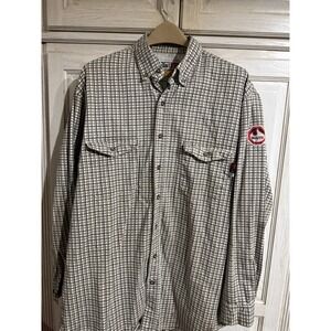 Walls FR Shirt Men's XL Flame Resistant Workwear Oilfield Plaid Shirt 2HRC 2112